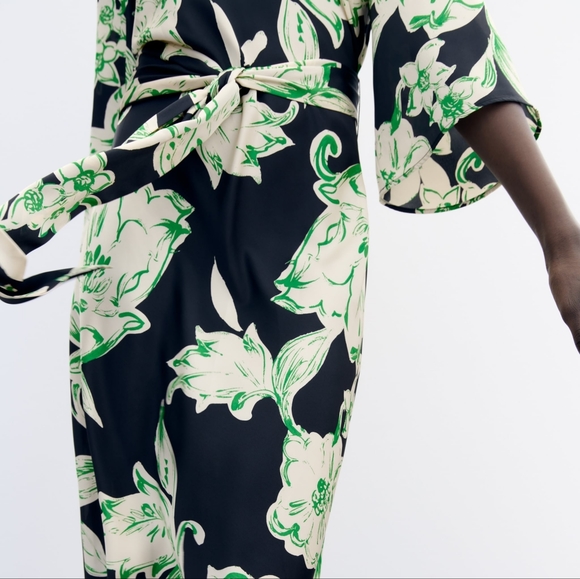 NWT Zara Floral Printed Wrap Dress - 3002/198 - Picture 12 of 16